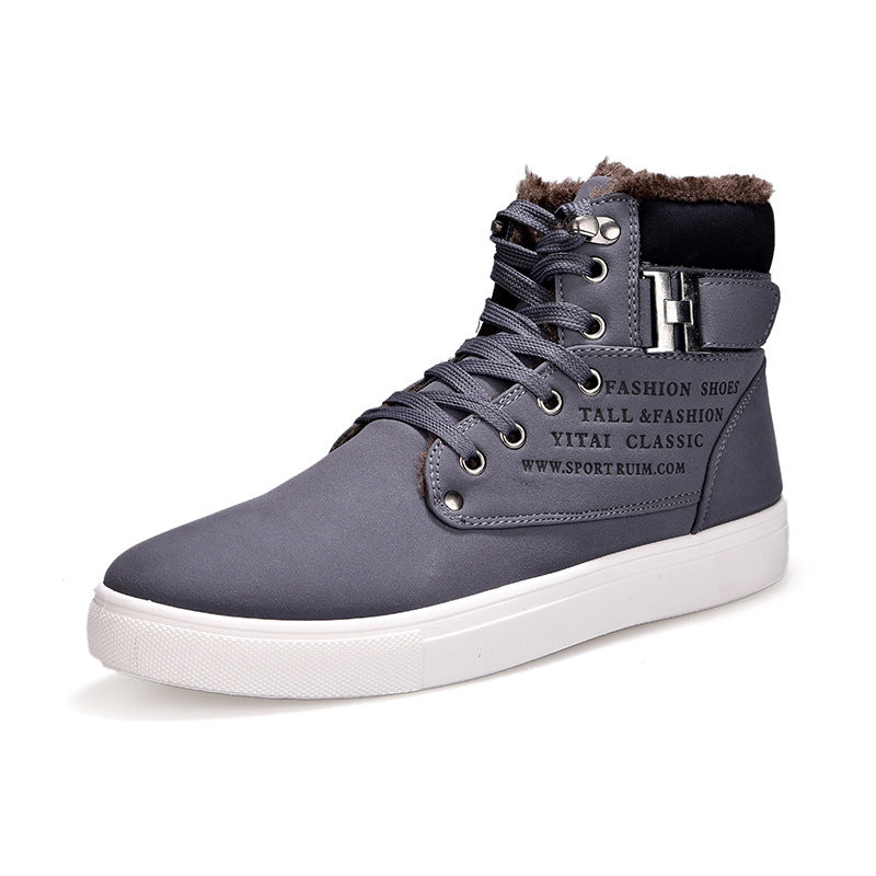 Men’s High-Top Canvas & PU Leather Boots