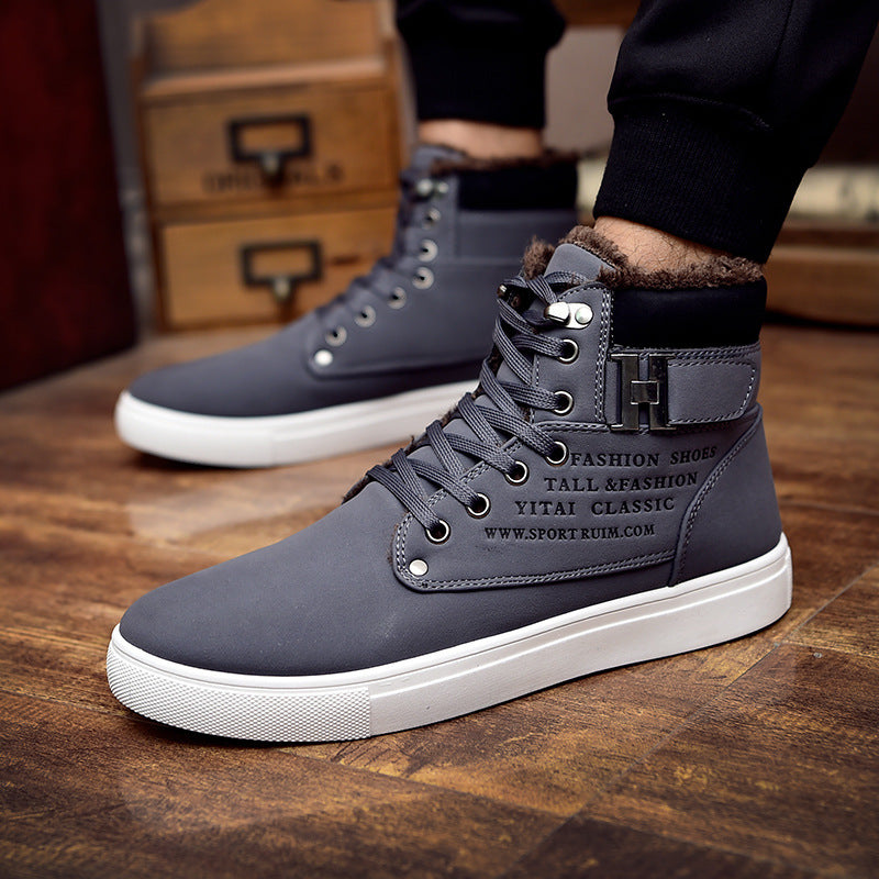 Men’s High-Top Canvas & PU Leather Boots