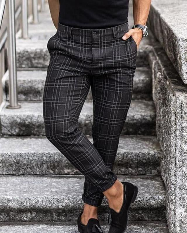 Men’s Plaid Casual Trousers