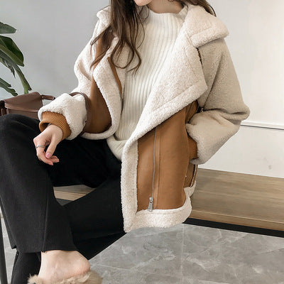Women’s Oversized Sherpa Fleece Jacket – Thick Plush Winter Zip-Up Coat | Cozy Streetwear Outerwear