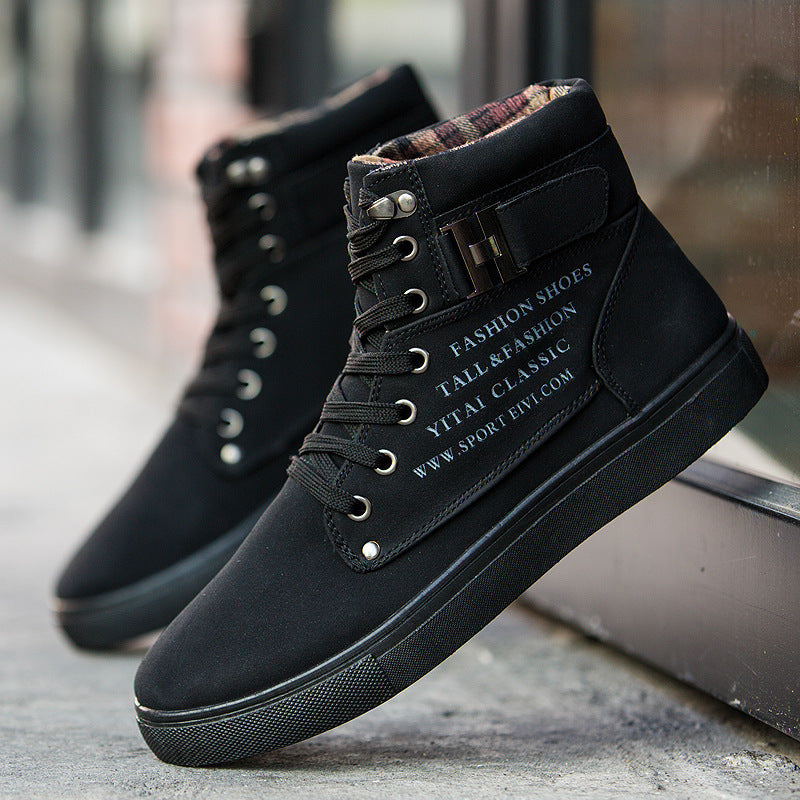 Men’s High-Top Canvas & PU Leather Boots