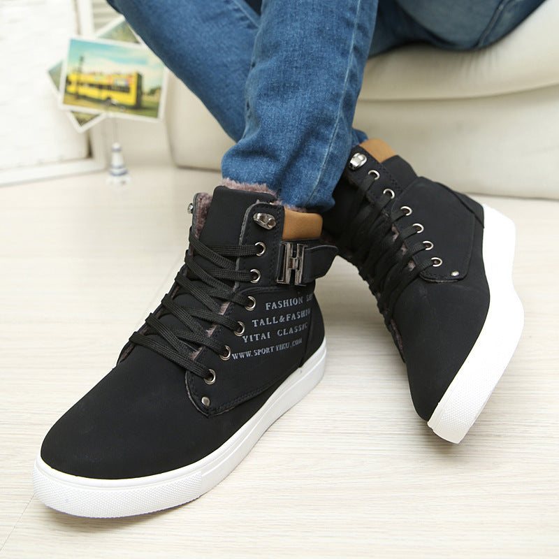 Men’s High-Top Canvas & PU Leather Boots