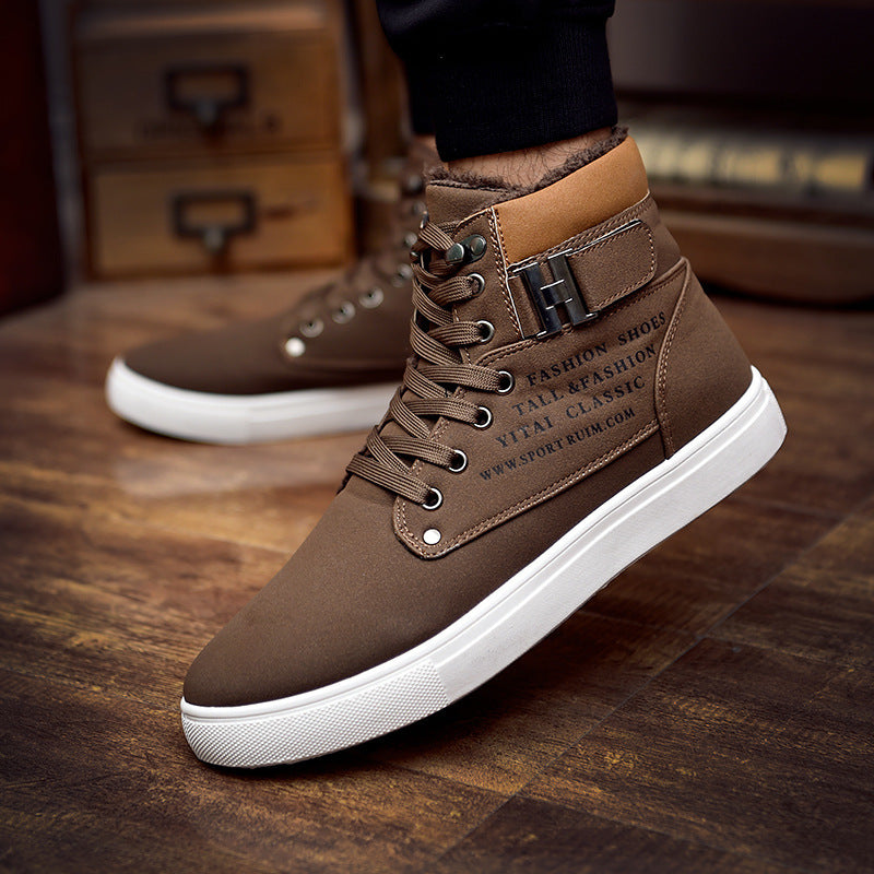 Men’s High-Top Canvas & PU Leather Boots