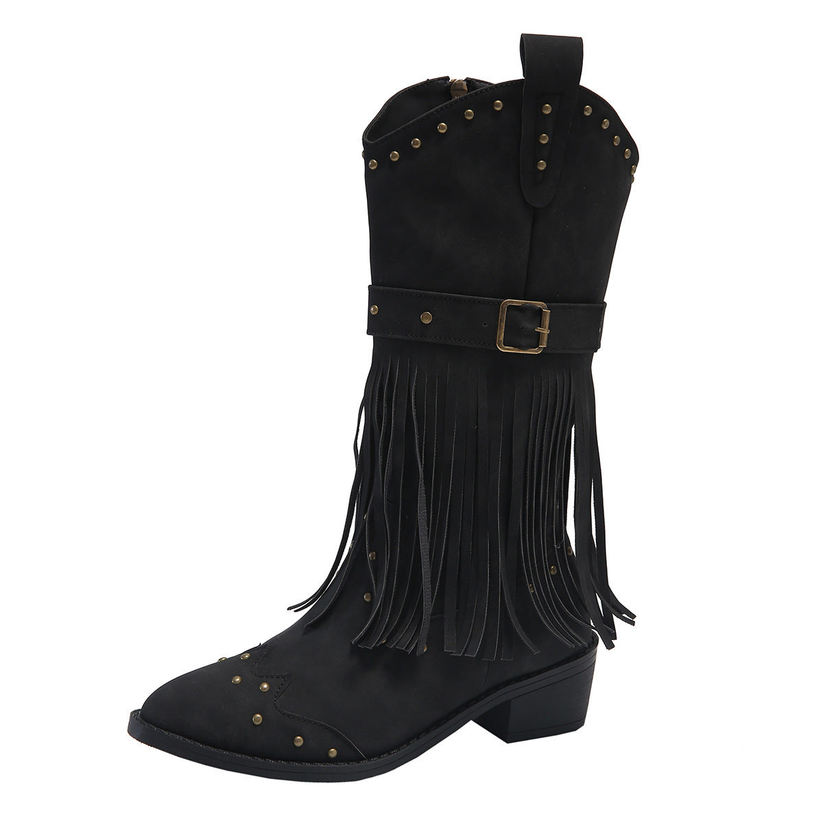 Women’s Retro Mid-Calf Tassel Boots