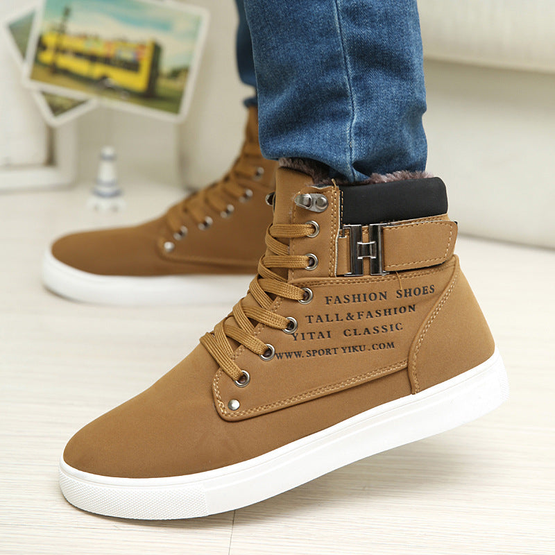 Men’s High-Top Canvas & PU Leather Boots