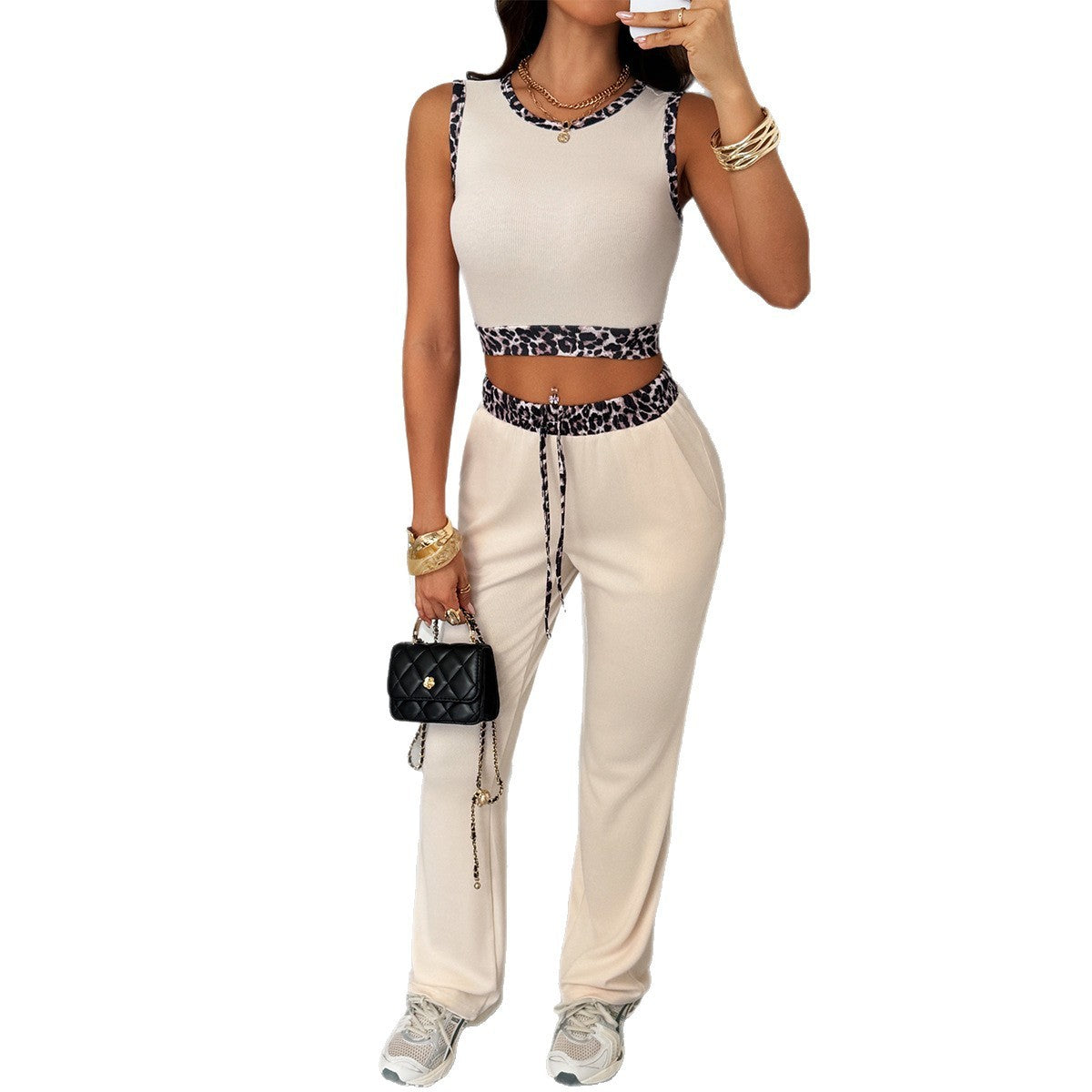 Leopard Print Two-Piece Set