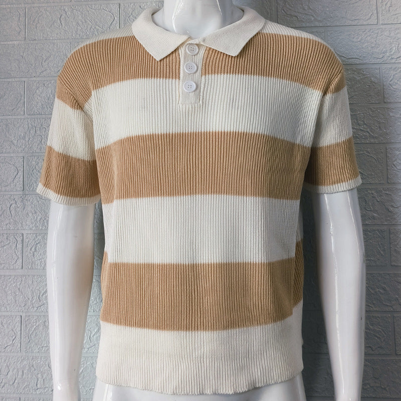 Men’s Summer Lapel Knit Top