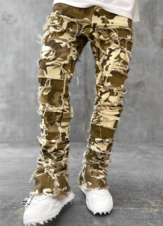 Men’s Patched Stacked Jeans