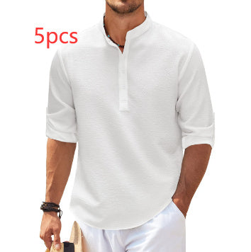 Men’s Long Sleeve Stand-Collar Shirt