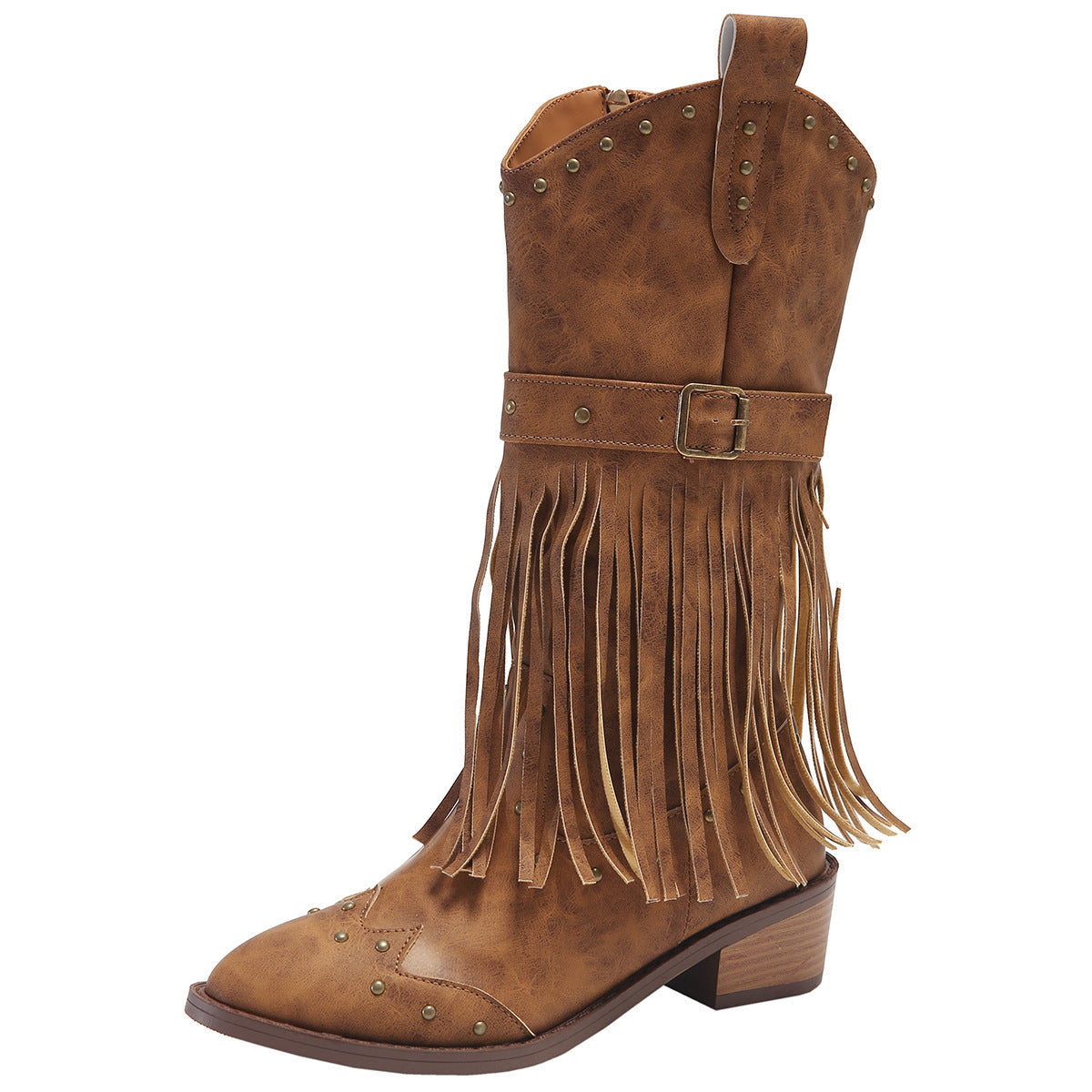 Women’s Retro Mid-Calf Tassel Boots
