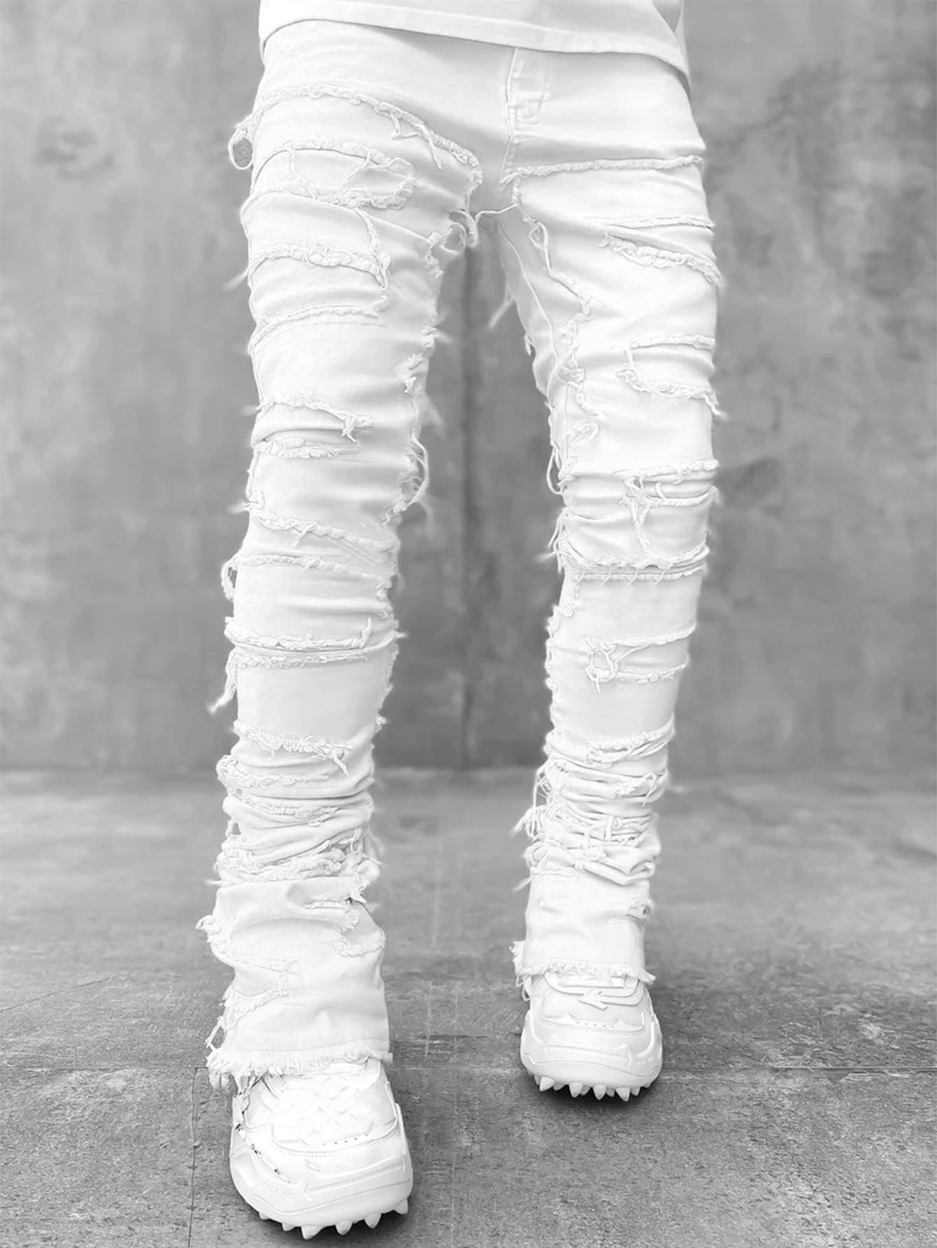 Men’s Patched Stacked Jeans